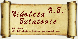 Nikoleta Bulatović vizit kartica
